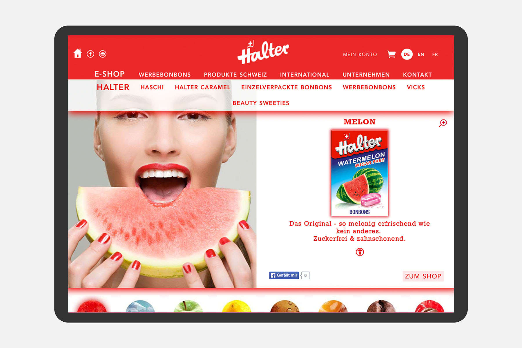Halter Bonbons Web Tablet Ux Webshop